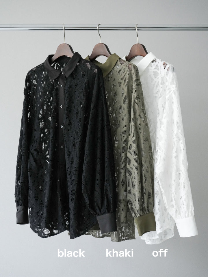 [SET]コードレースオーバーシャツ+デニムドッキングスウェットスカート(2set)