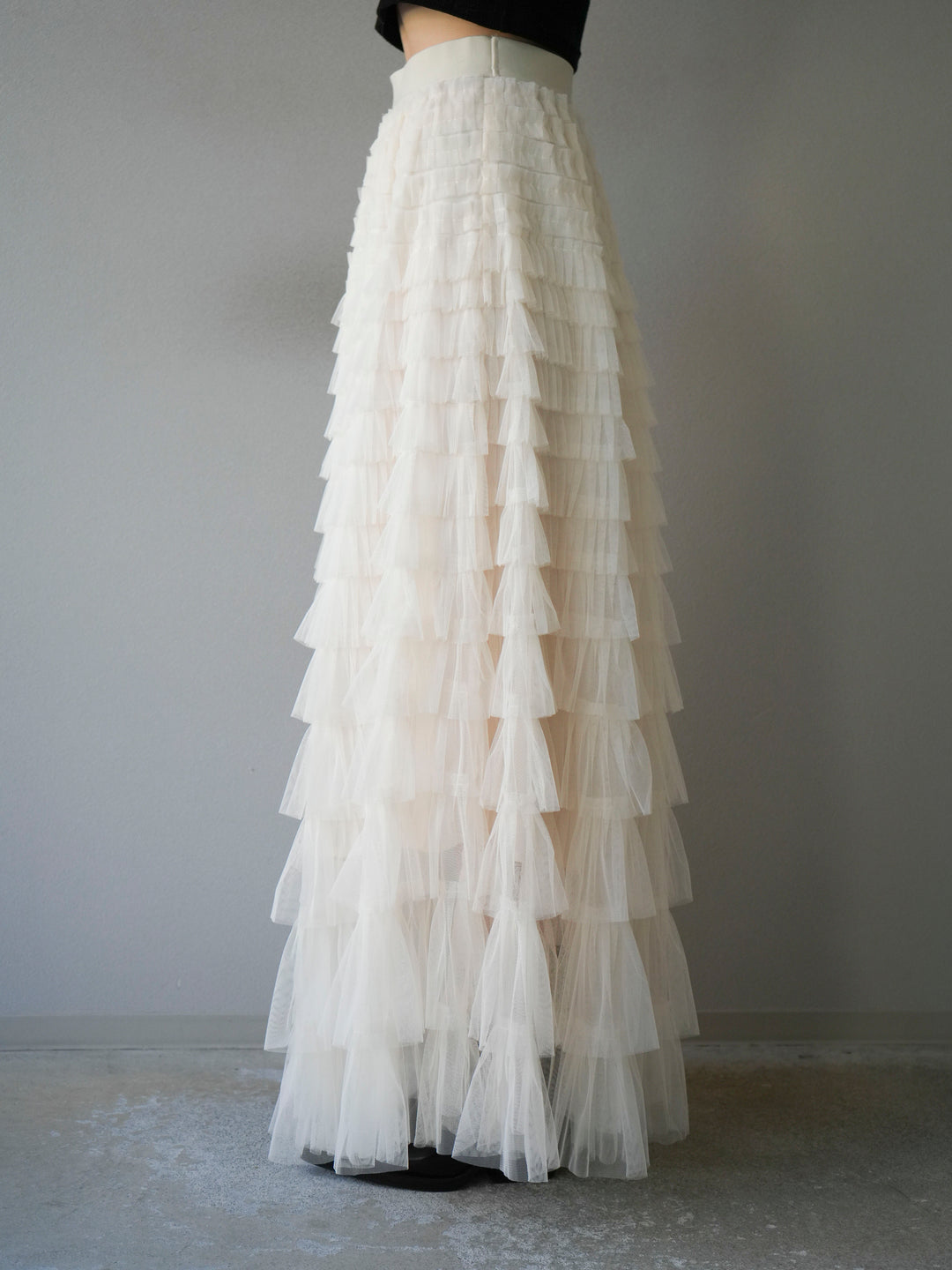 [予約]チュールティアードスカート/アイボリー
