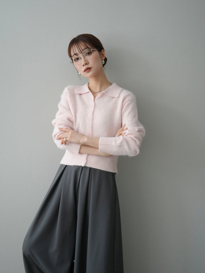 [SET]モヘア衿付きボタンプルオーバー+選べるアクセセット(2set)