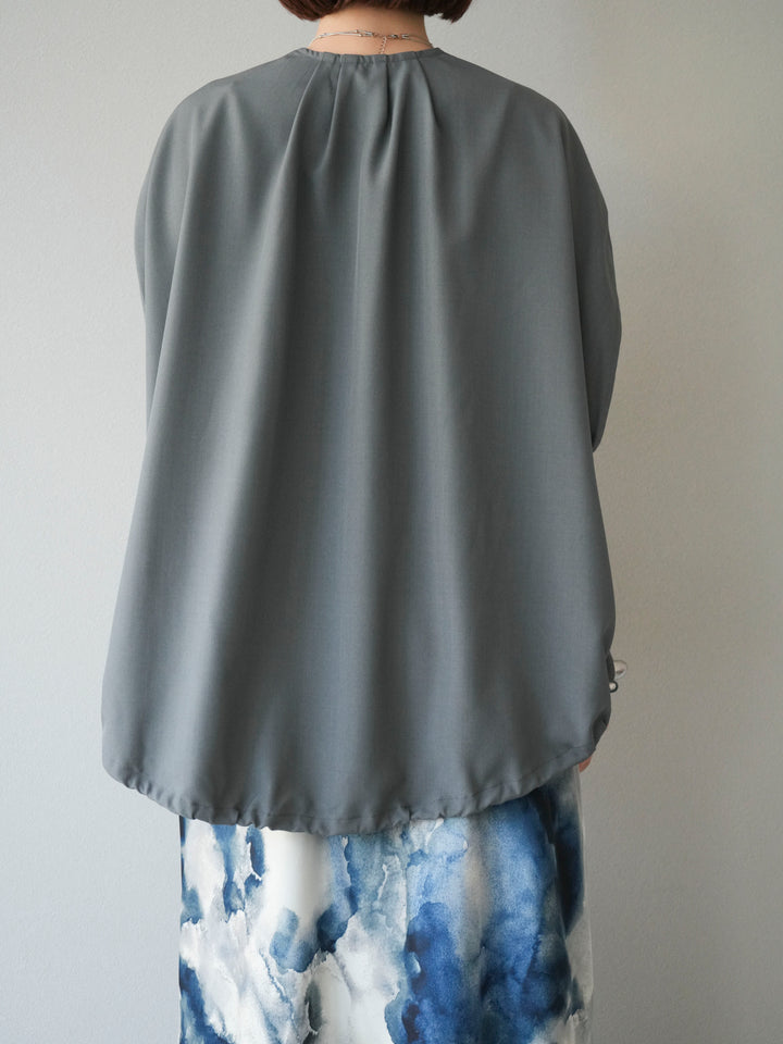 [予約]スリーブレスドロストZIPブルゾン/グレー