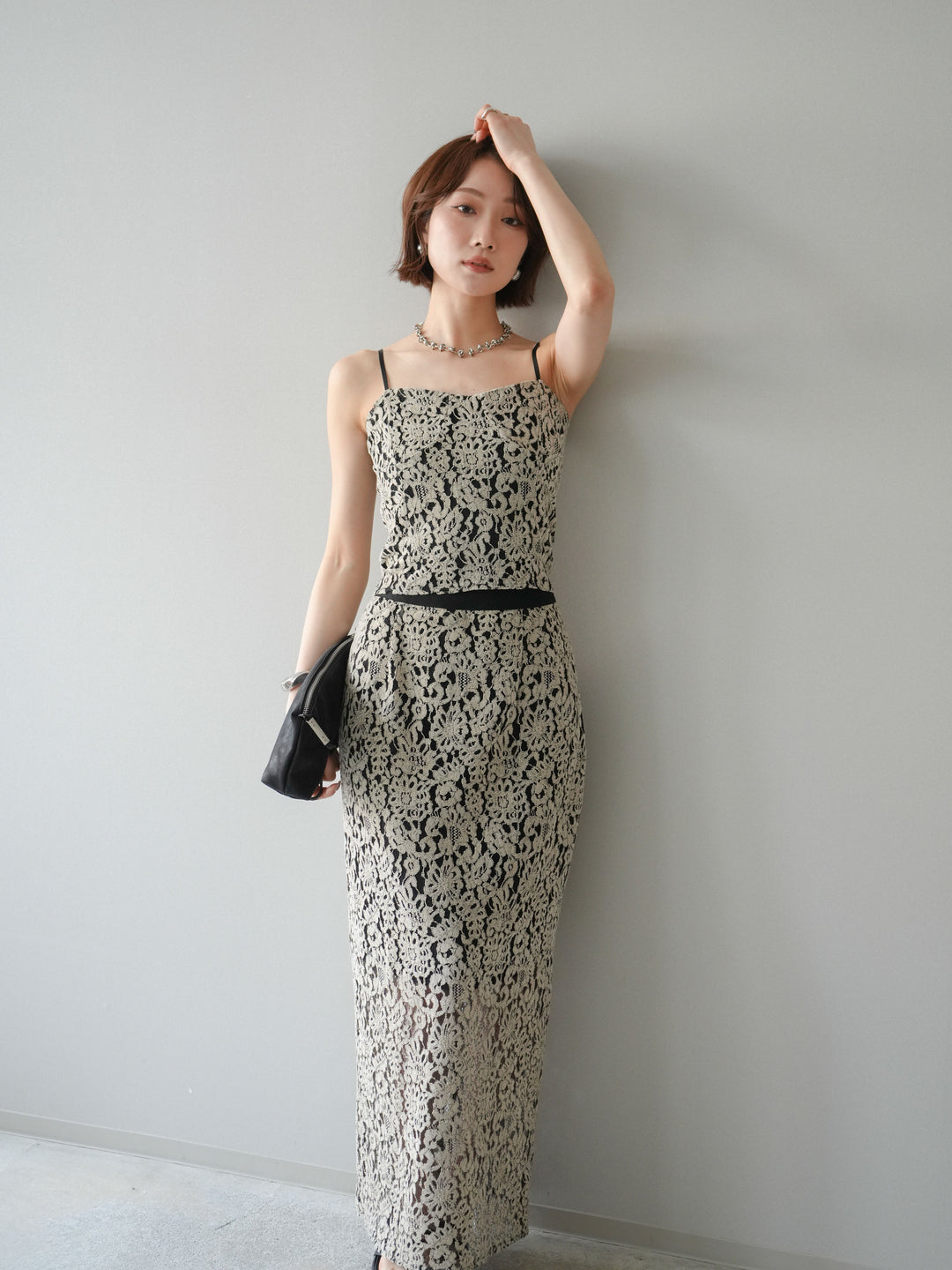 [SET]フルレースキャミ＆IラインスカートSET UP