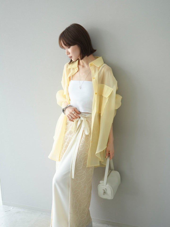 [予約]BIGポケットオーバーシアーシャツ/ライトイエロー