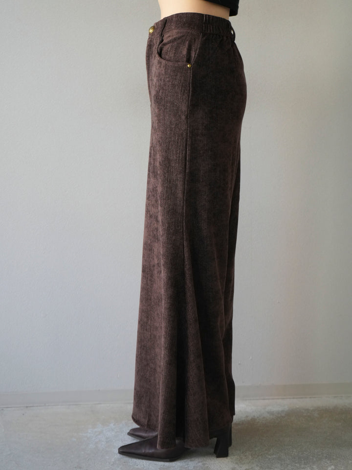 [予約]ベルベットマーメイドスカート/brown