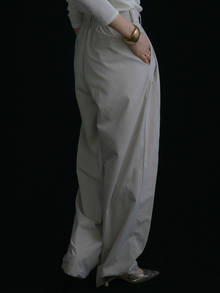 [予約]タフタワイドカーブパンツ/アイボリー