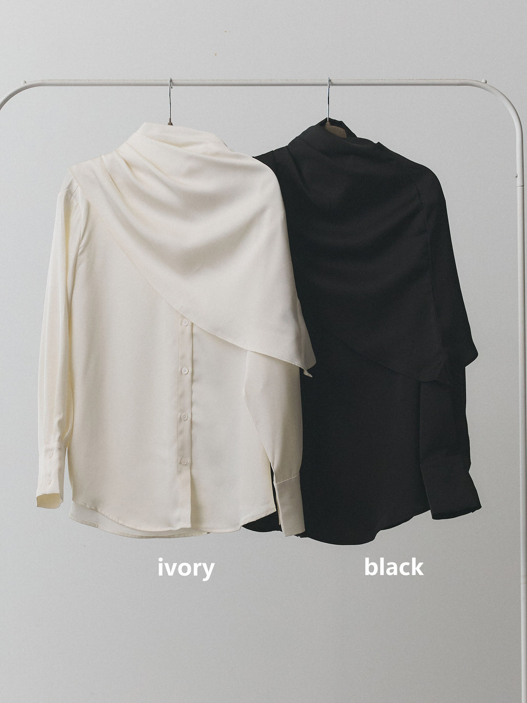 【Allure】[SET]ケープ付サテンシャツ+ウールライクハーフパンツ(2set)