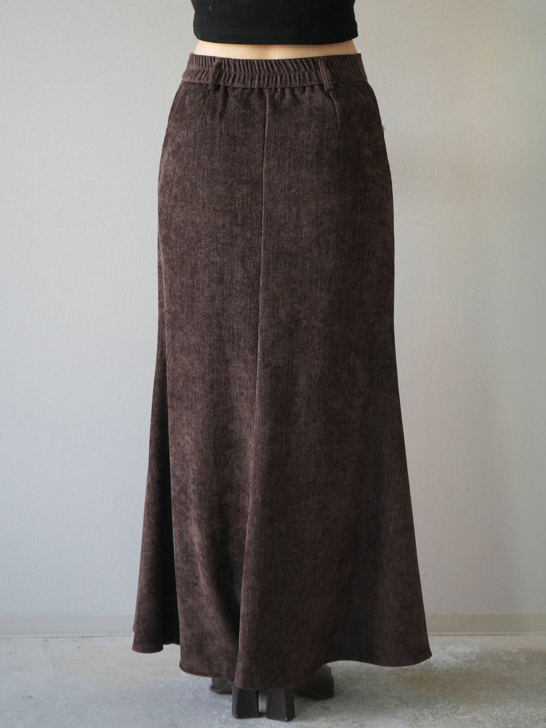 [予約]ベルベットマーメイドスカート/brown