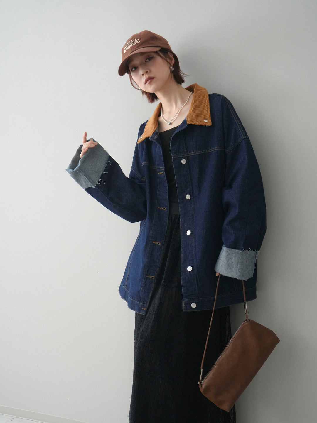 [予約]コーデュロイ×デニムミドルジャケット/indigo