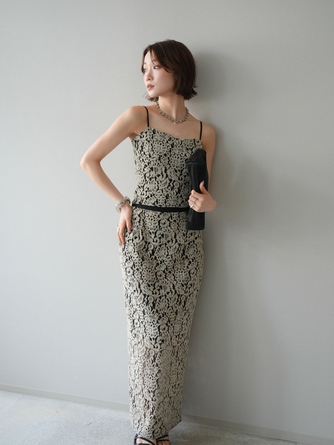 [SET]フルレースキャミ＆IラインスカートSET UP