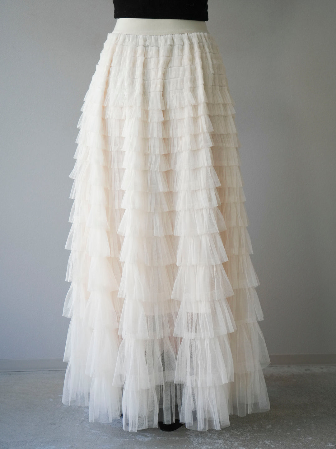 [予約]チュールティアードスカート/アイボリー