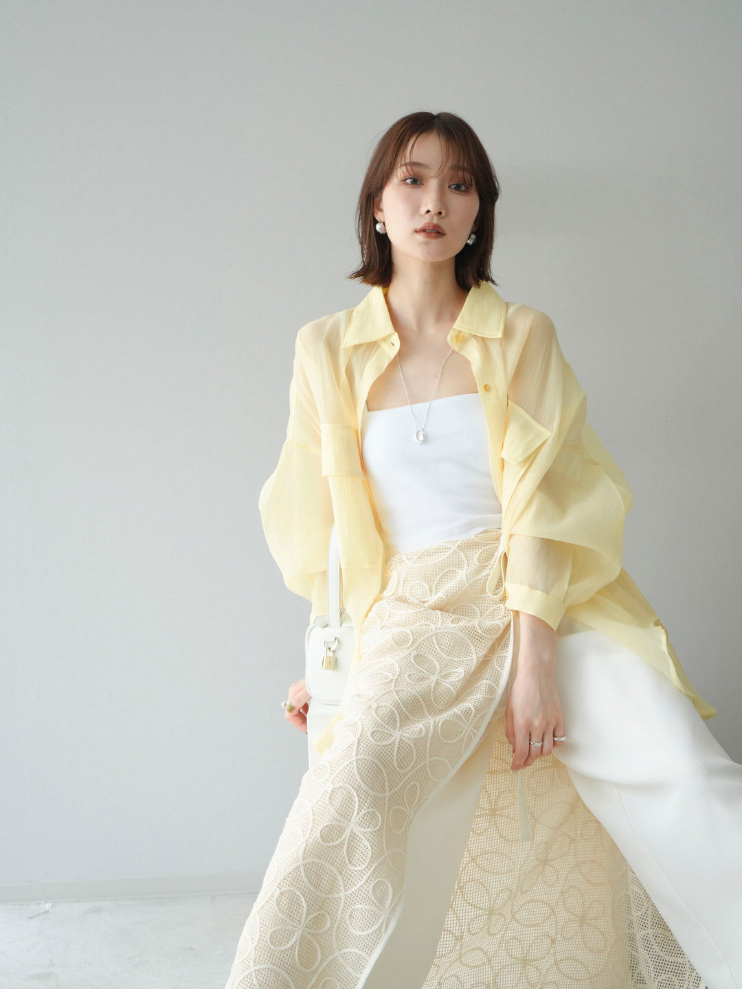 [予約]BIGポケットオーバーシアーシャツ/ライトイエロー