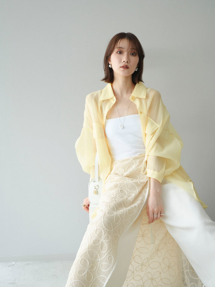 [予約]BIGポケットオーバーシアーシャツ/ライトイエロー