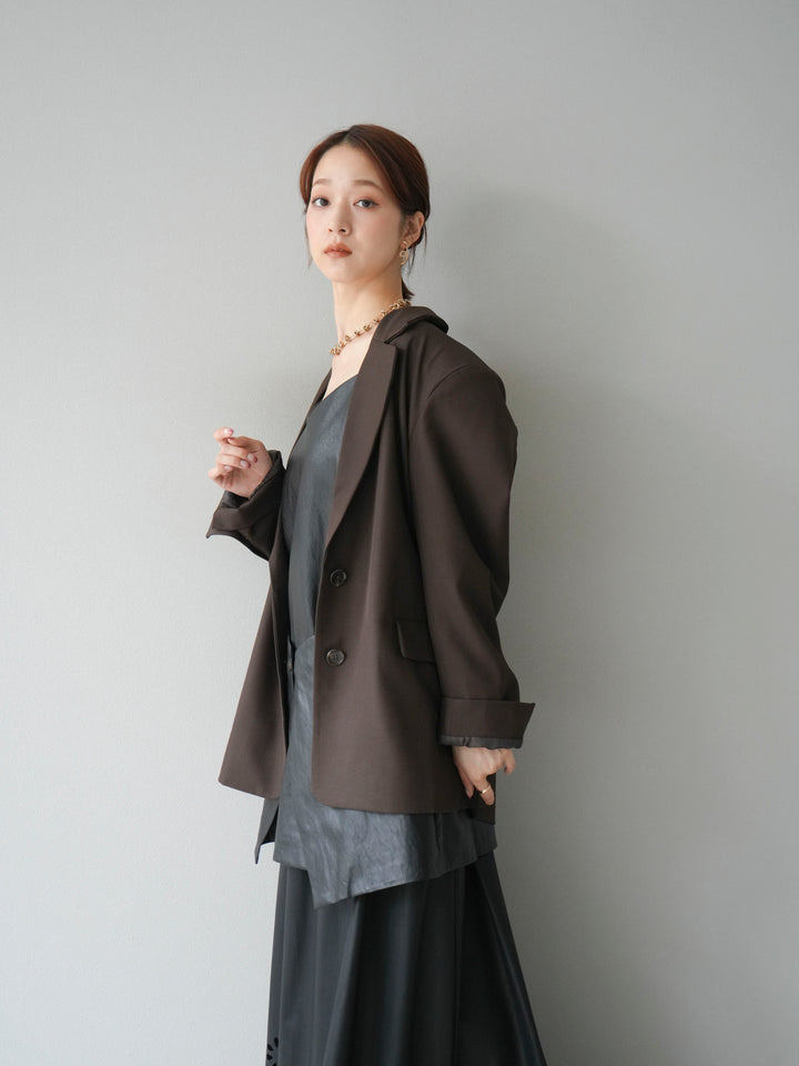 [予約]エステルオーバーテーラードジャケット/ブラウン