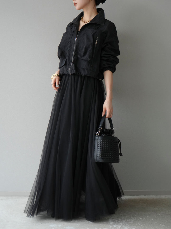 [予約]ポケットデザインショートブルゾン/ブラウン