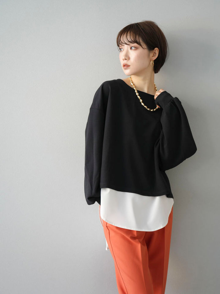 [Pre-order] Ester back design docking blouse/black