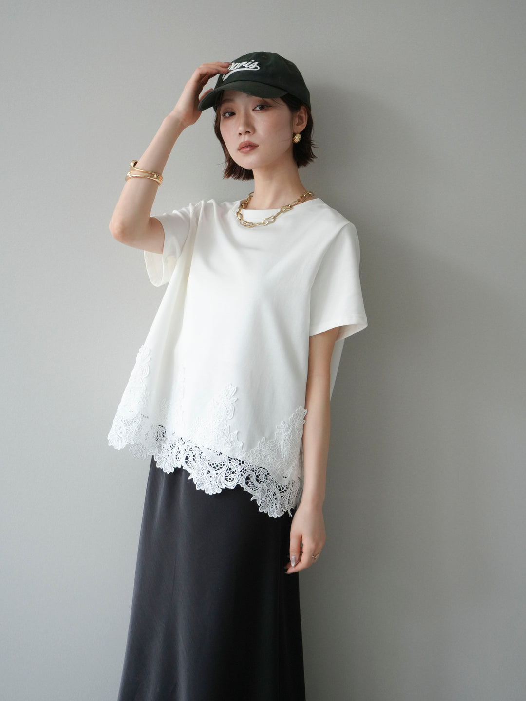 [予約]レースコンビボックスTEE/white