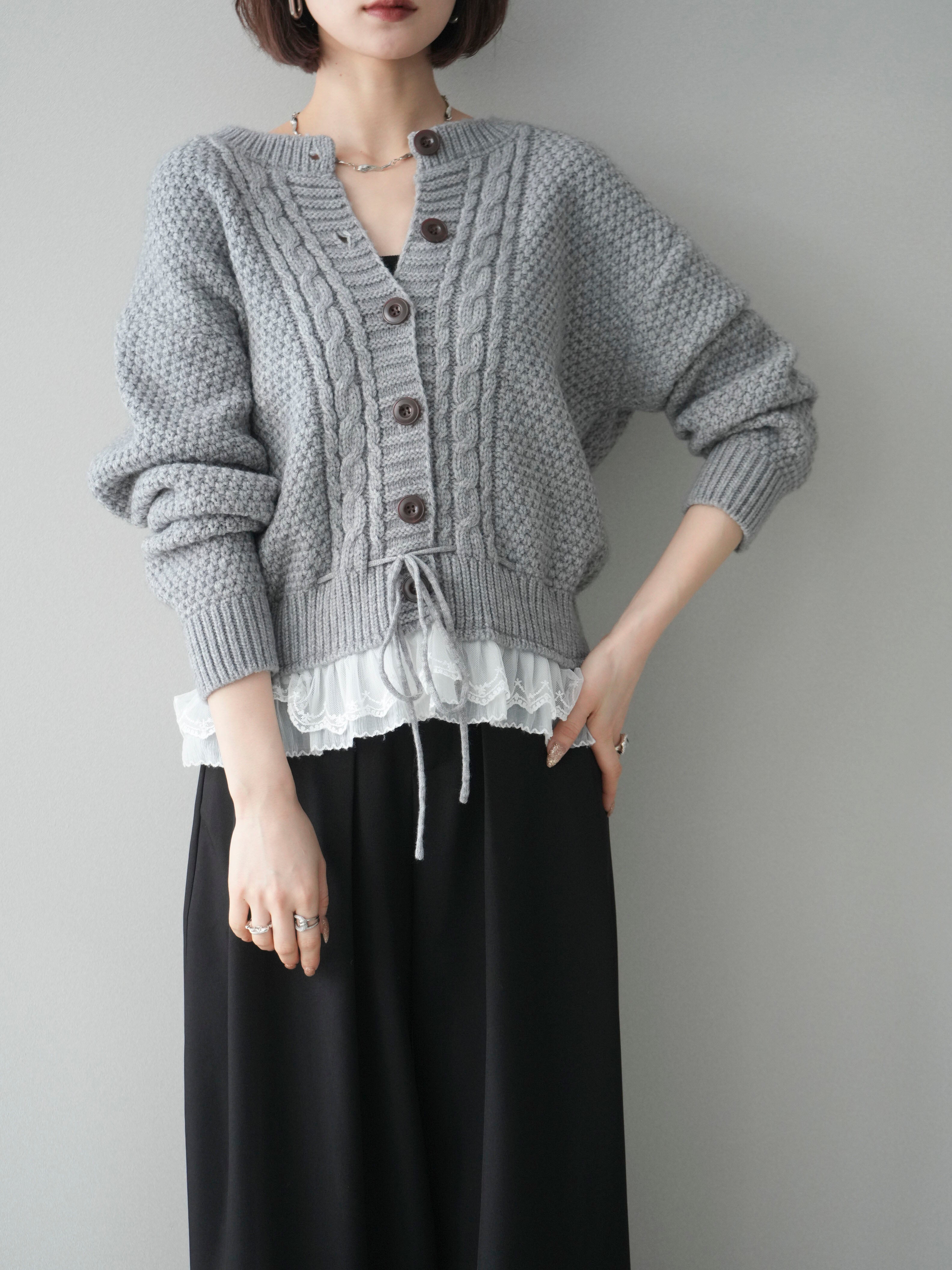 美品✨MACKINTOSH LONDON スフレムースニットフーディー　グレー アルパカブレンドニットカーディガン(トップス)｜MACKINTOSH LONDON