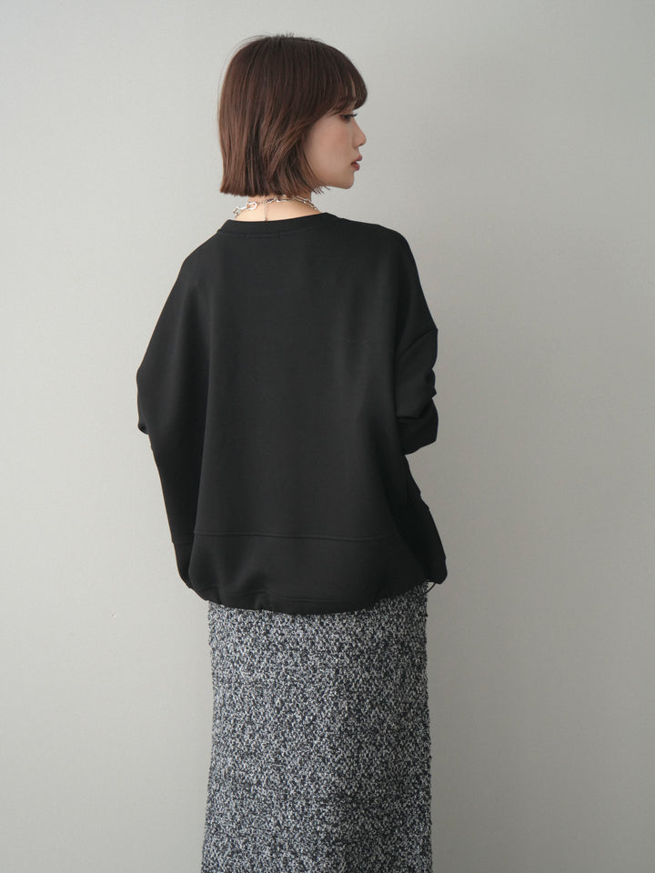 [予約]ライトポンチ刺繍ロゴプルオーバー/black