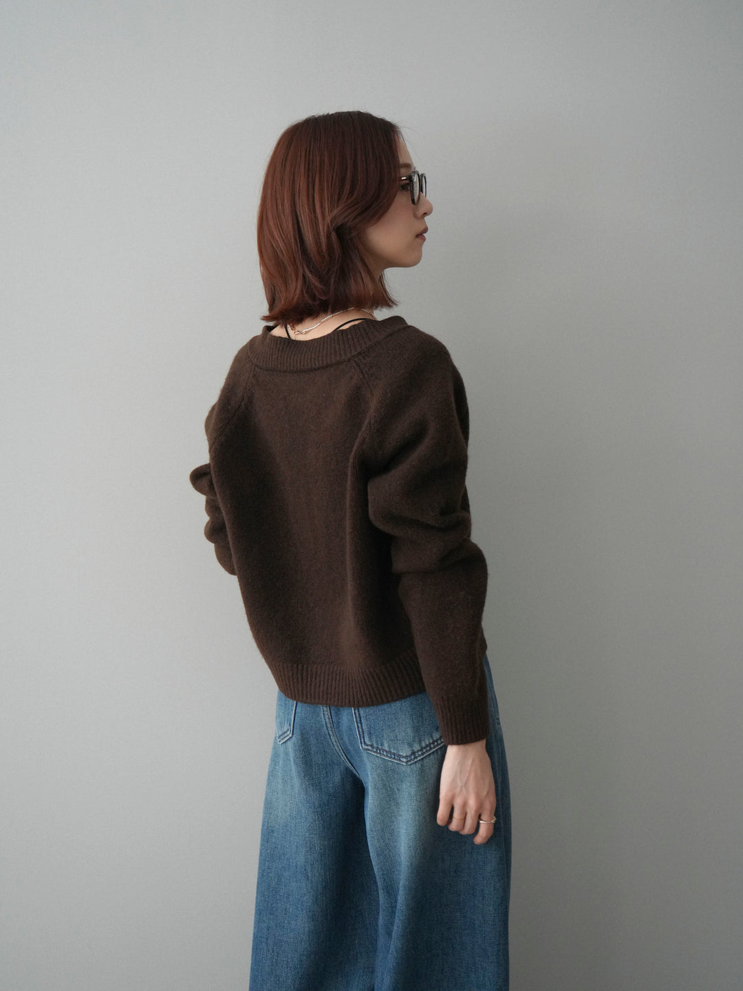 [予約]BIGボタンニットカーディガン/brown