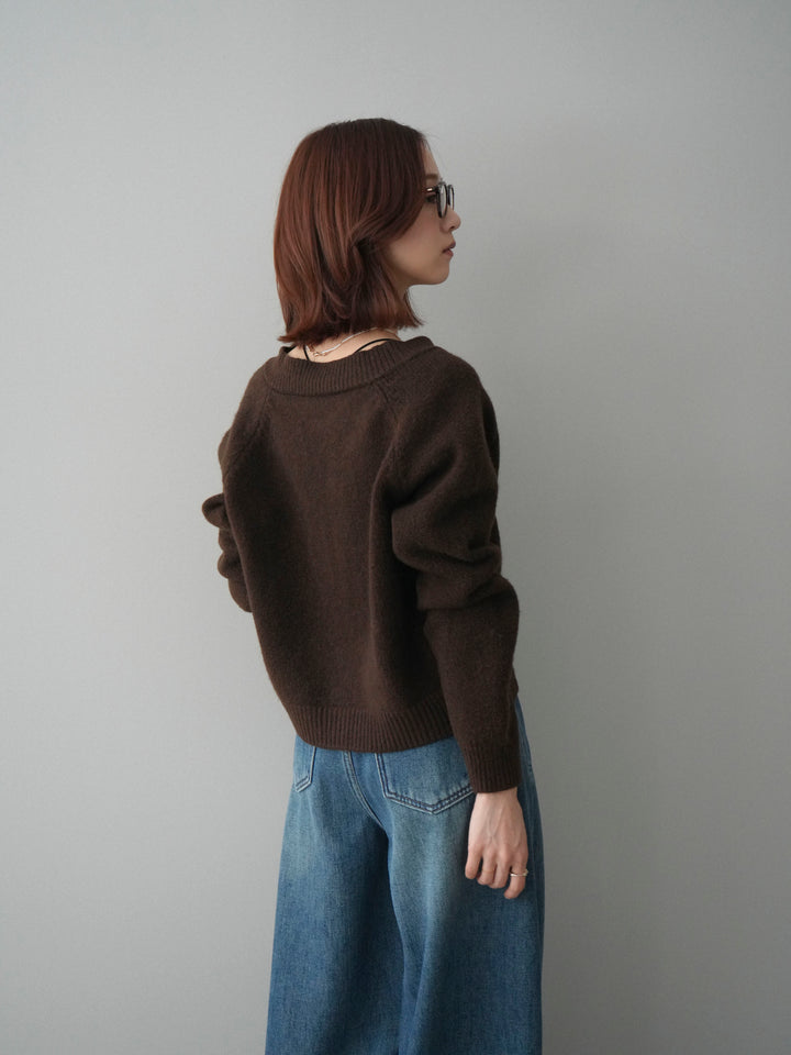 [予約]BIGボタンニットカーディガン/brown
