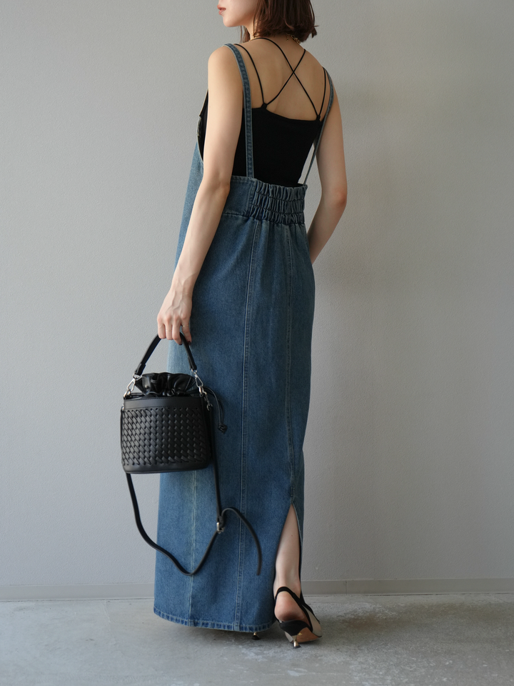 【預購】不對稱牛仔洋裝/藍色