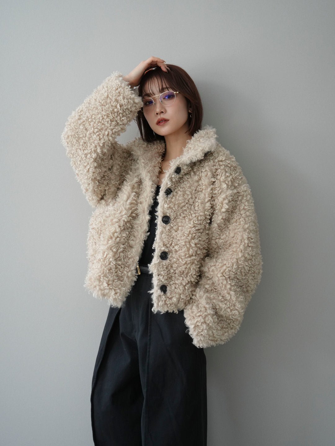 [SET]プードルファーミドルスタンドブルゾン+プードルファーミドルスタンドブルゾン(2set)