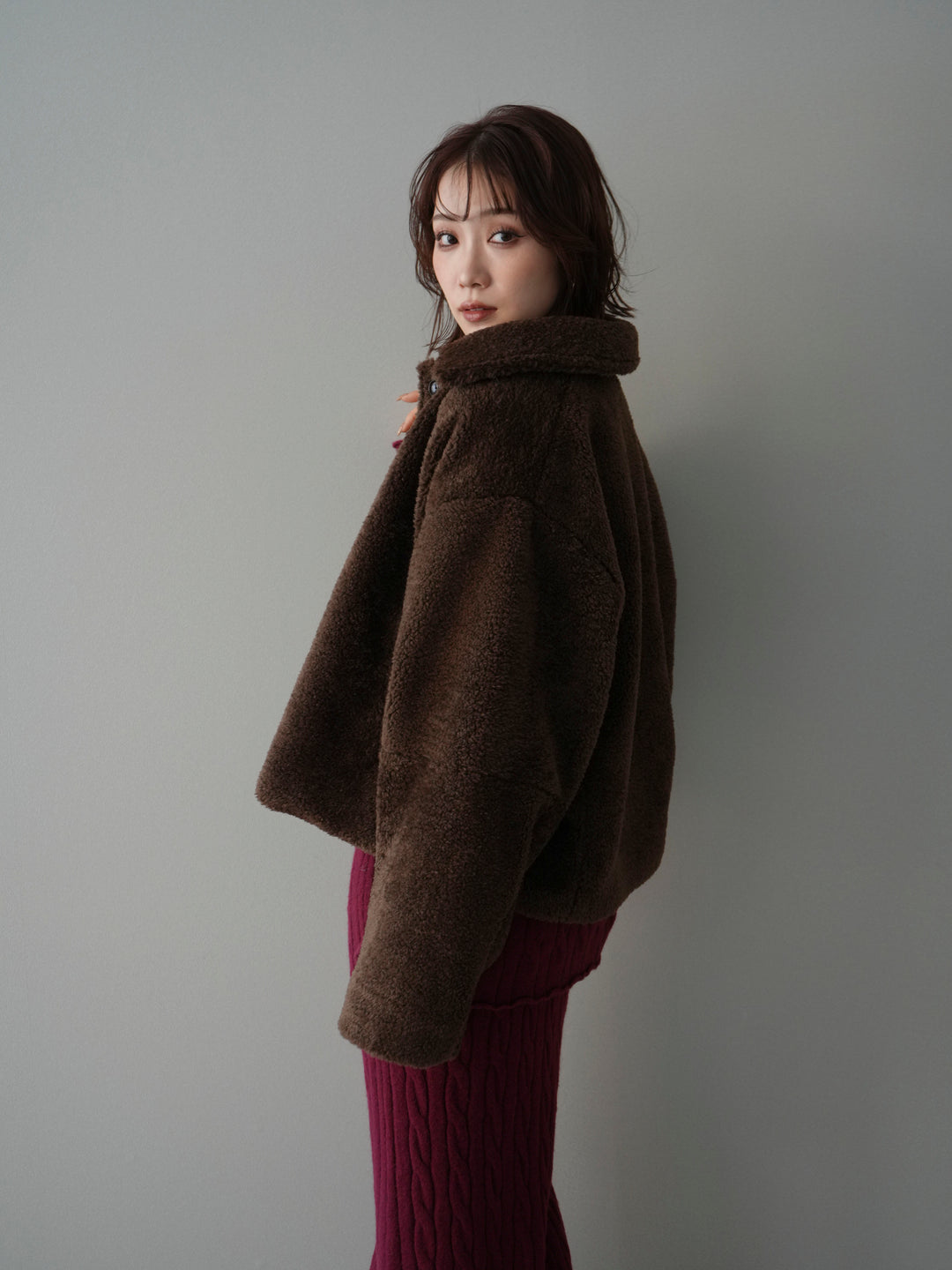 [SET]エコファーステンカラージャケット+選べるアクセセット(2set)