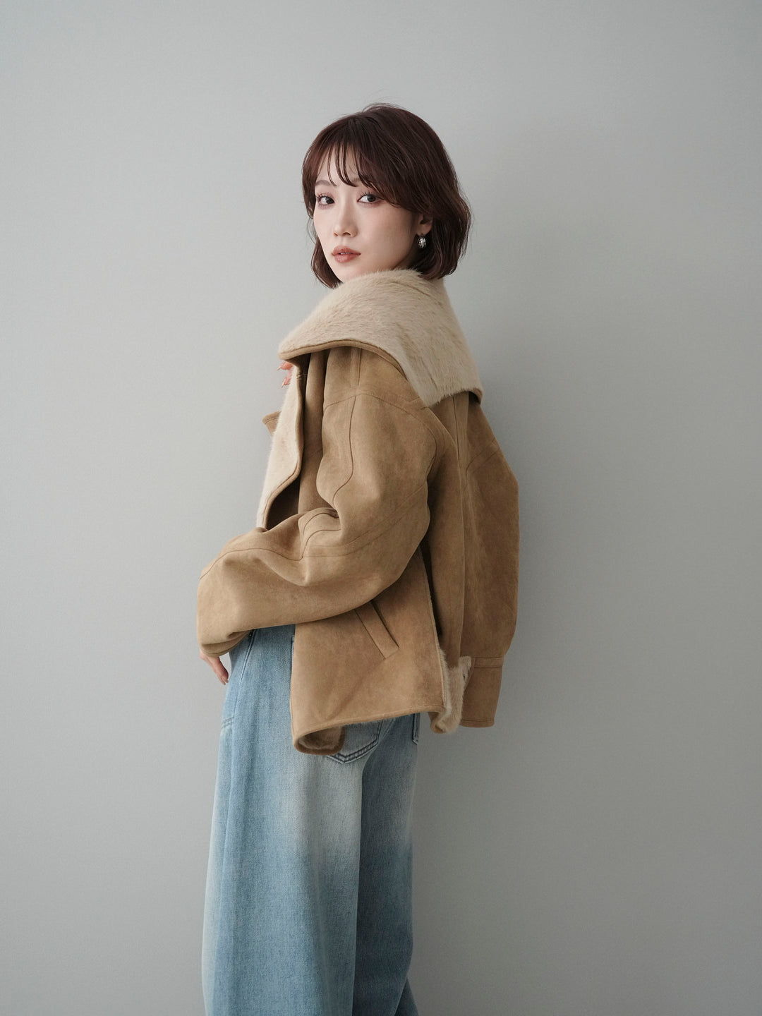 [予約]ムートンショートジャケット/beige