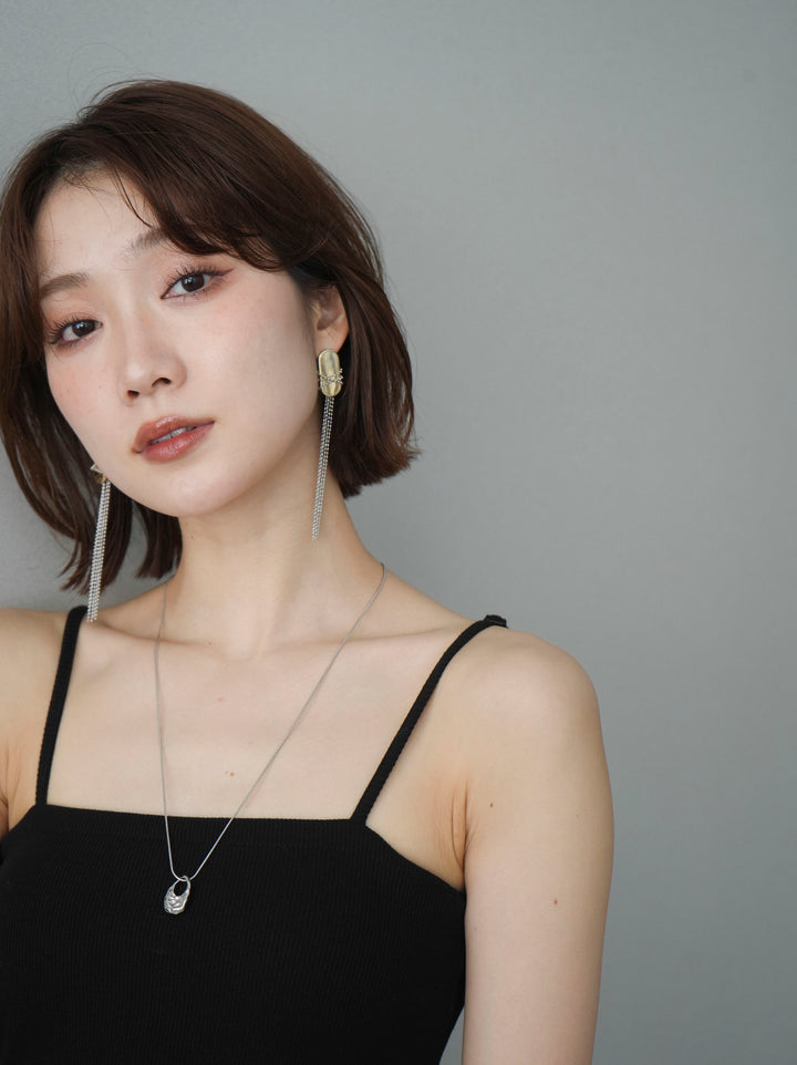 [予約]ロングチェーンモチーフピアス/mix