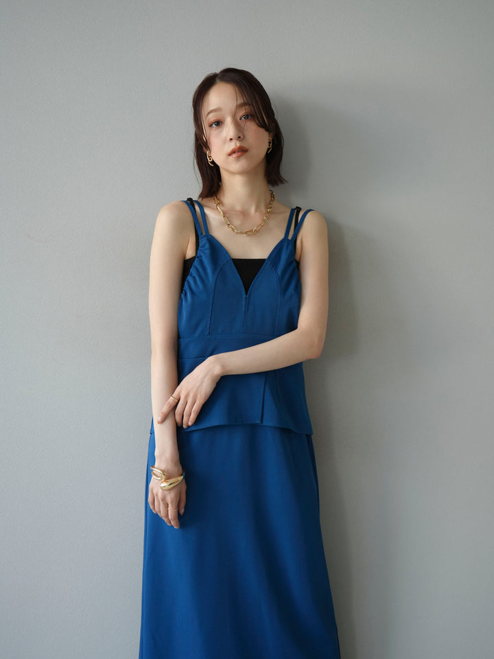 [予約]ビスチェデザインキャミワンピース/ブルー