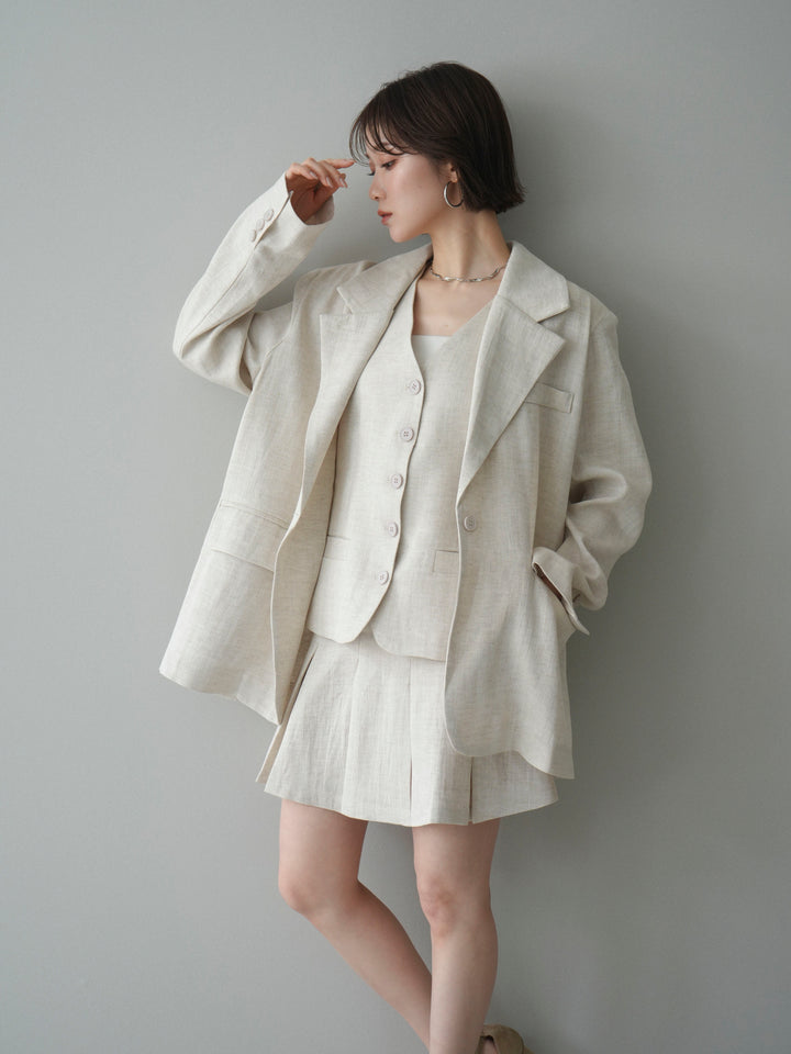 [予約]リネンタッチオーバージャケット/ivory