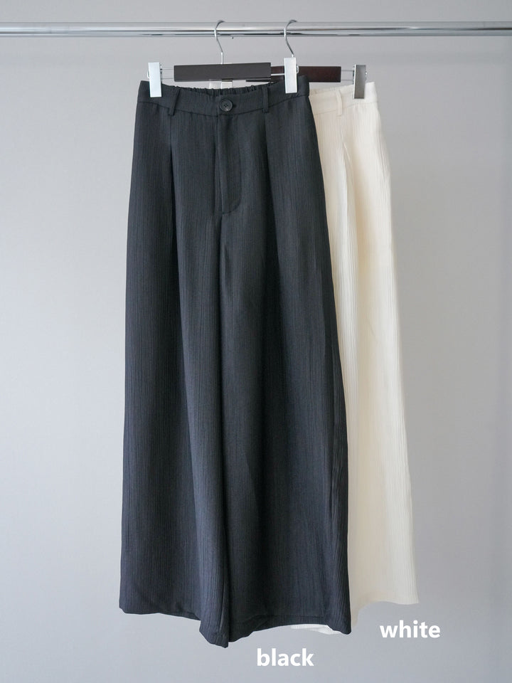 [SET]クレープアシンメトリーギャザートップス+クレープドレープタックパンツ(2set)