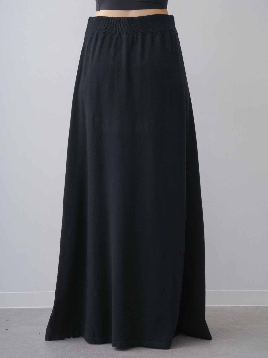 [SET]アシメドレープタイニットトップス＆フレアスカートSET UP(2SET)