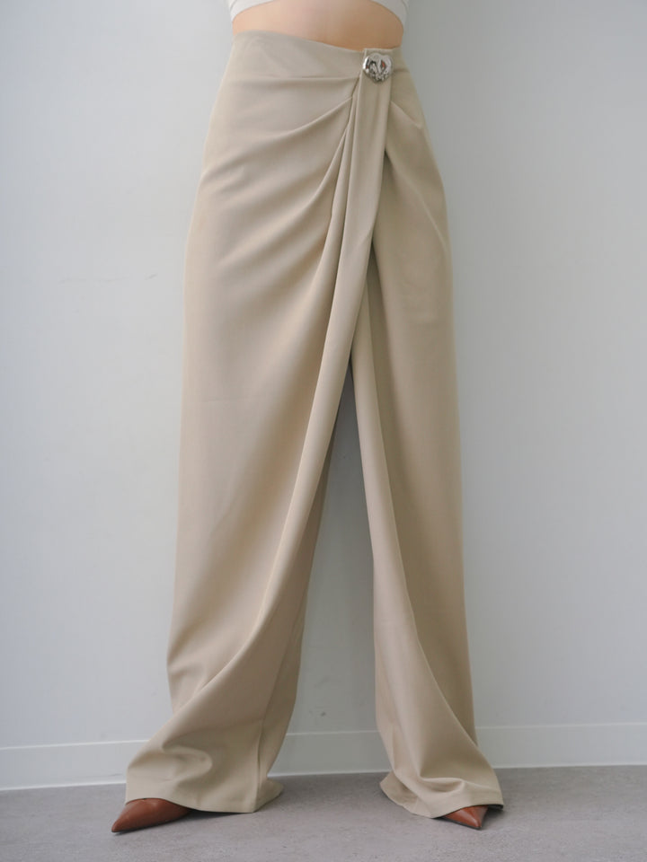 [予約]シルバーモチーフドレープパンツ/beige