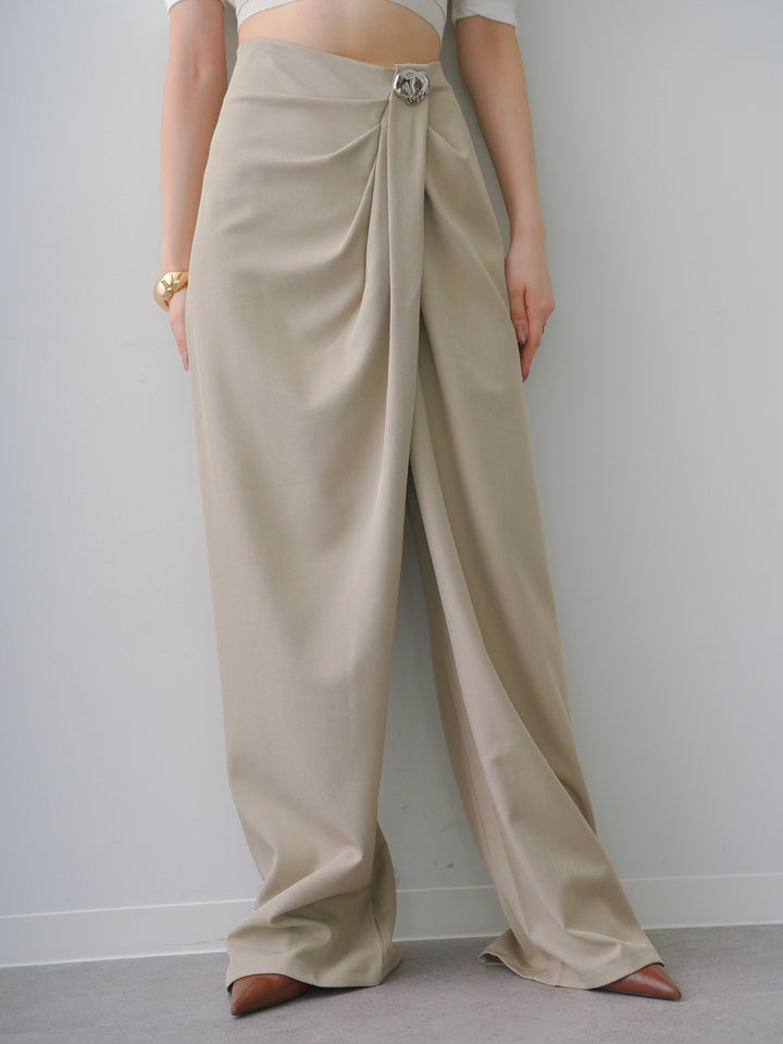 [予約]シルバーモチーフドレープパンツ/beige