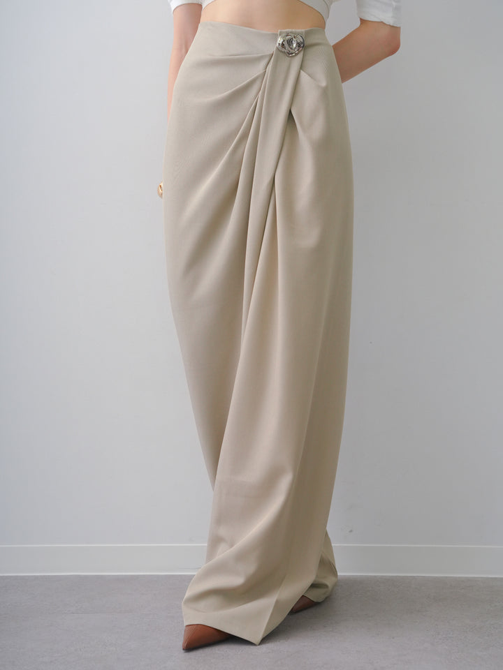 [予約]シルバーモチーフドレープパンツ/beige