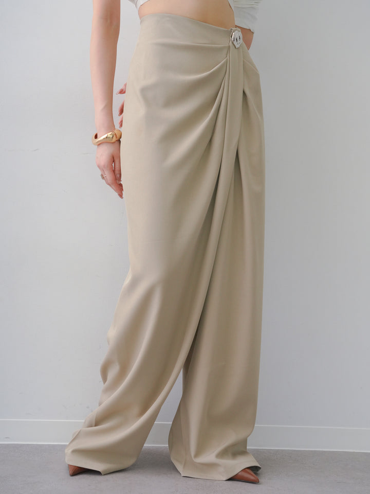 [予約]シルバーモチーフドレープパンツ/beige