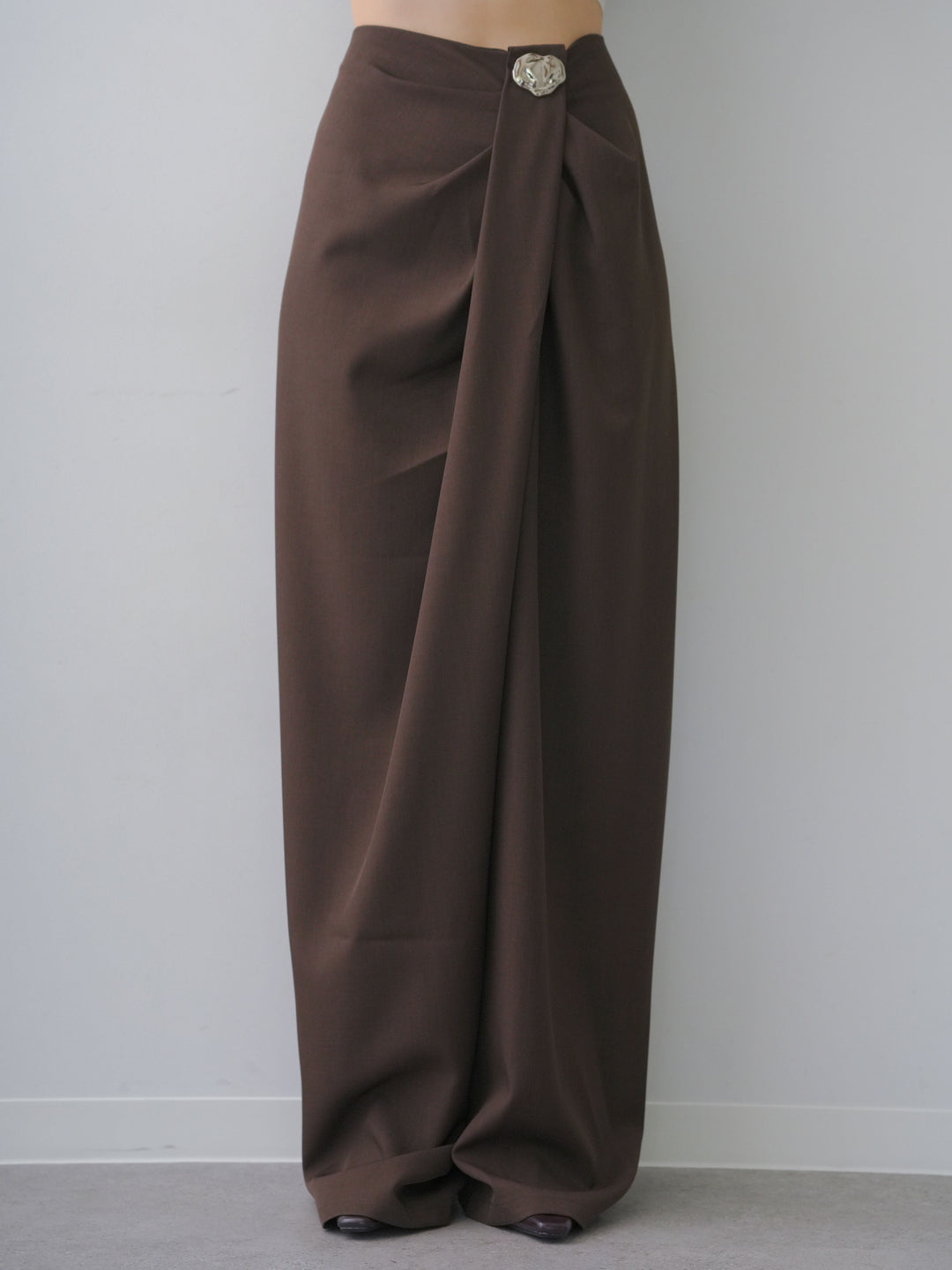 [予約]シルバーモチーフドレープパンツ/brown