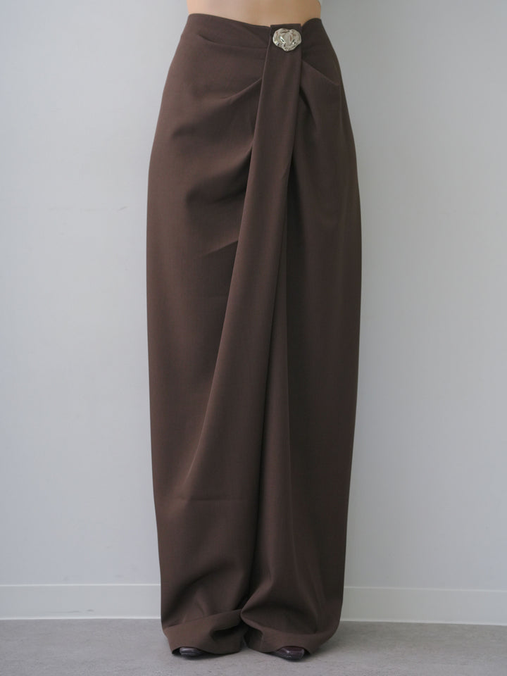 [予約]シルバーモチーフドレープパンツ/brown