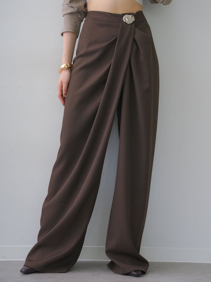 [予約]シルバーモチーフドレープパンツ/brown