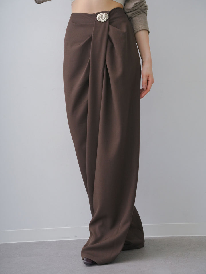 [予約]シルバーモチーフドレープパンツ/brown