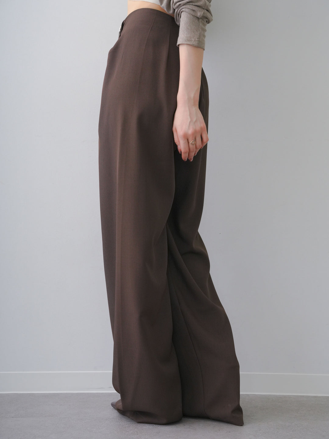 [予約]シルバーモチーフドレープパンツ/brown