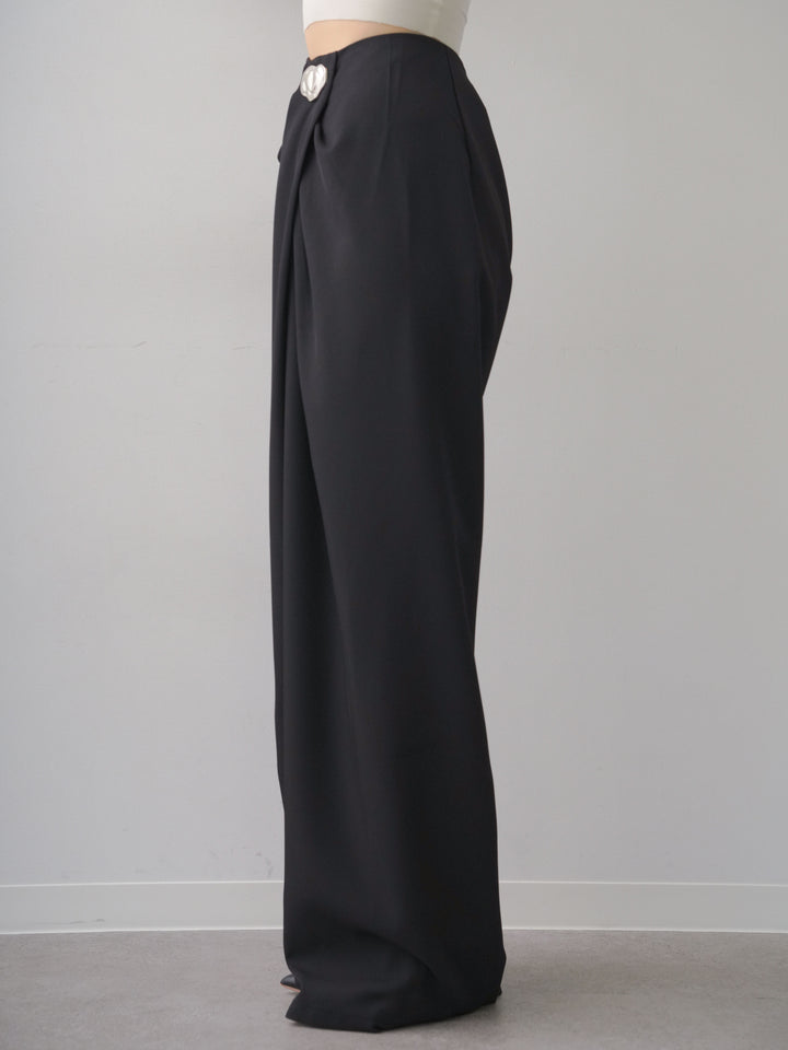 [予約]シルバーモチーフドレープパンツ/black