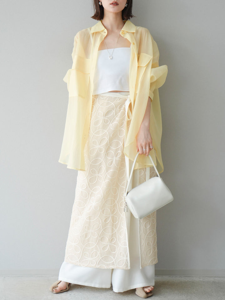 [予約]BIGポケットオーバーシアーシャツ/ライトイエロー