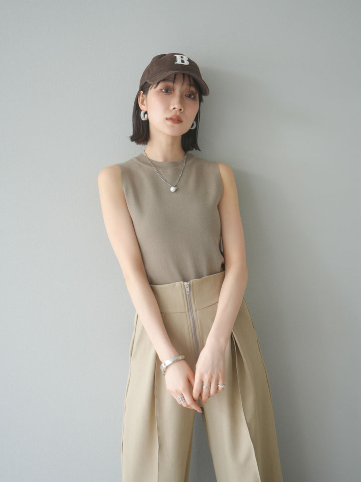 [予約]レーヨンニットタンクトップ/ベージュ
