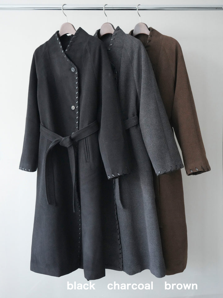 [SET]ハンドステッチ裏中綿ロングコート+ハンドステッチ裏中綿ロングコート(2set)