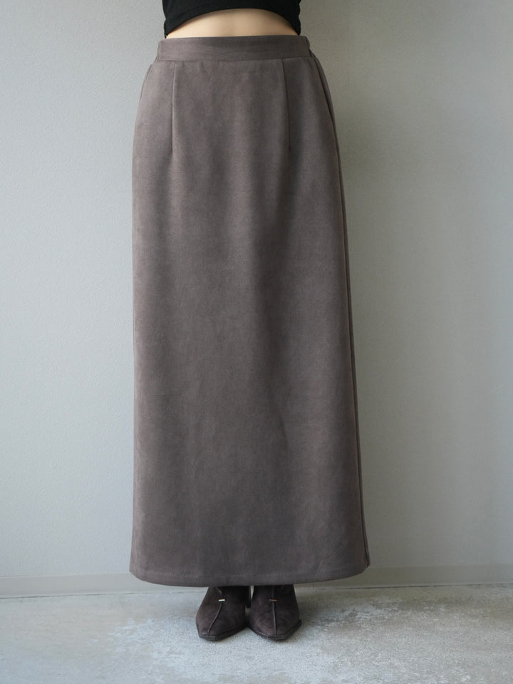 [予約]スエードタイトスカート/チャコール