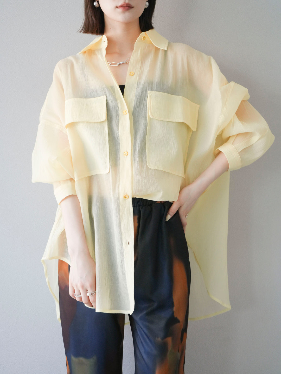 [予約]BIGポケットオーバーシアーシャツ/ライトイエロー