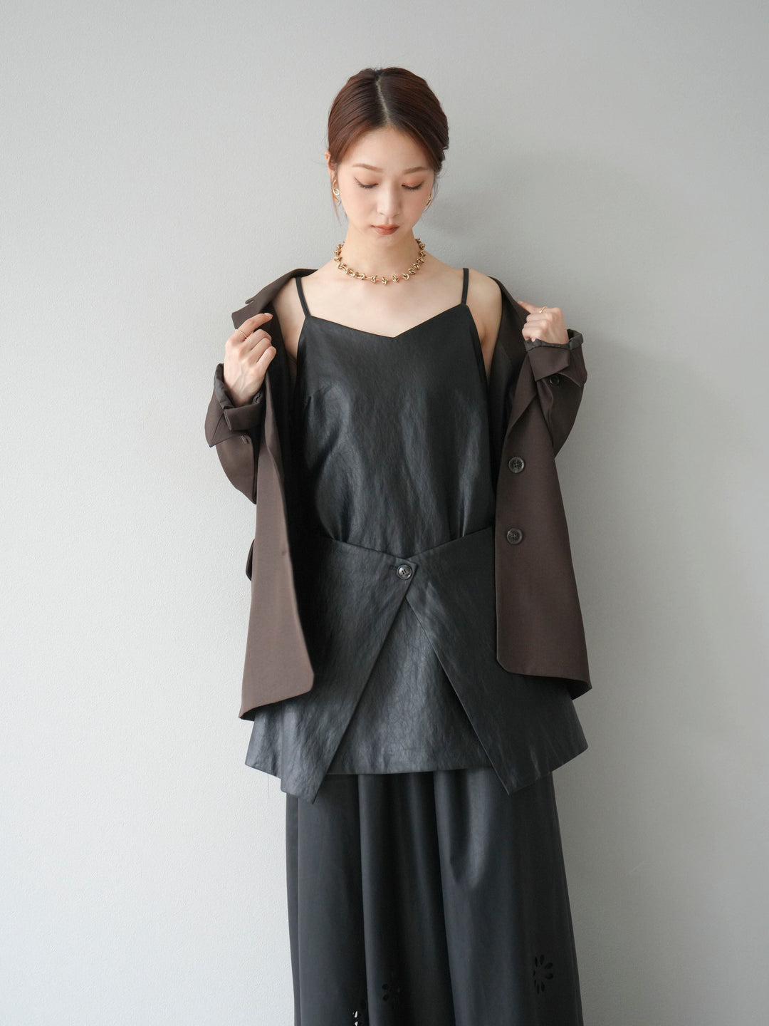 [予約]エステルオーバーテーラードジャケット/ブラウン