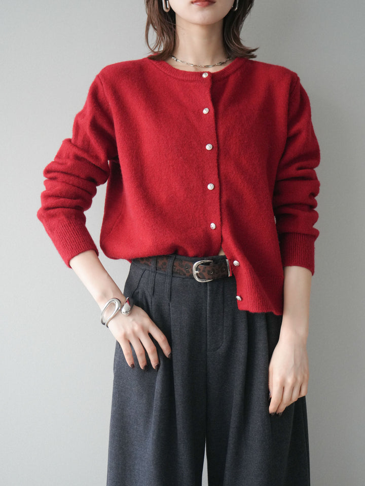 [SET]アンティークボタンニットカーディガン+選べるアクセセット(2set)