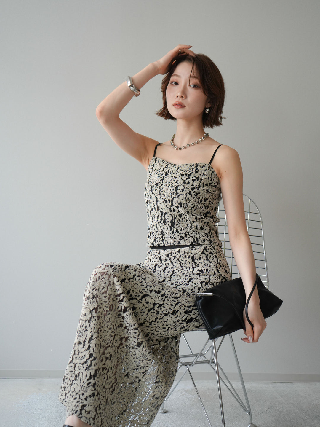 [SET]フルレースキャミ＆IラインスカートSET UP